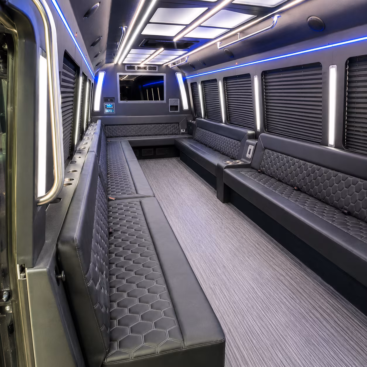 coral gables 40 passenger party bus interior