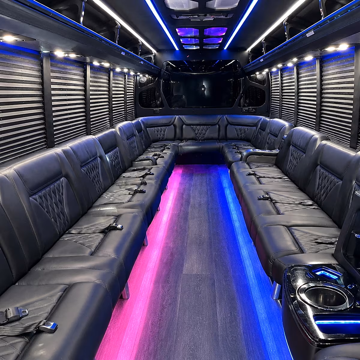 coral gables party bus rental interior