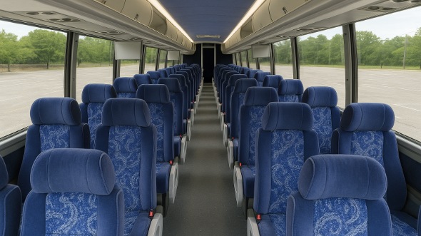 coral gables 50 passenger charter bus inside