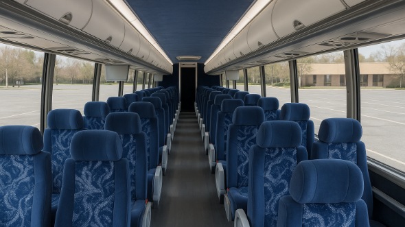 coral gables 54 passenger charter bus inside