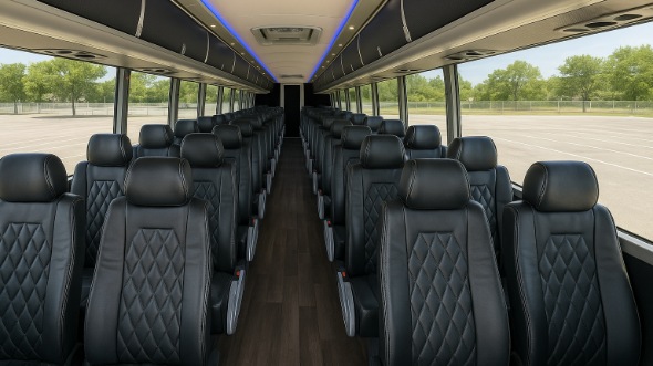 coral gables 56 passenger charter bus inside