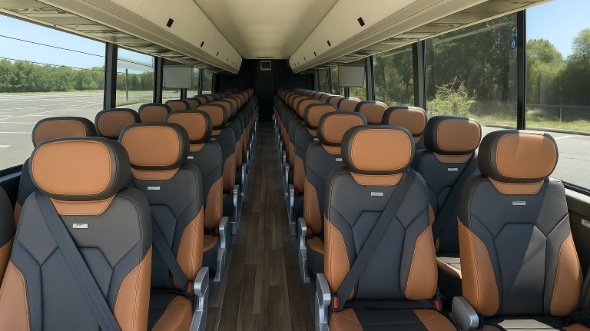 coral gables 56 passenger charter bus interior