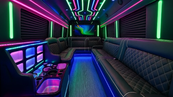 coral gables party bus rental interior